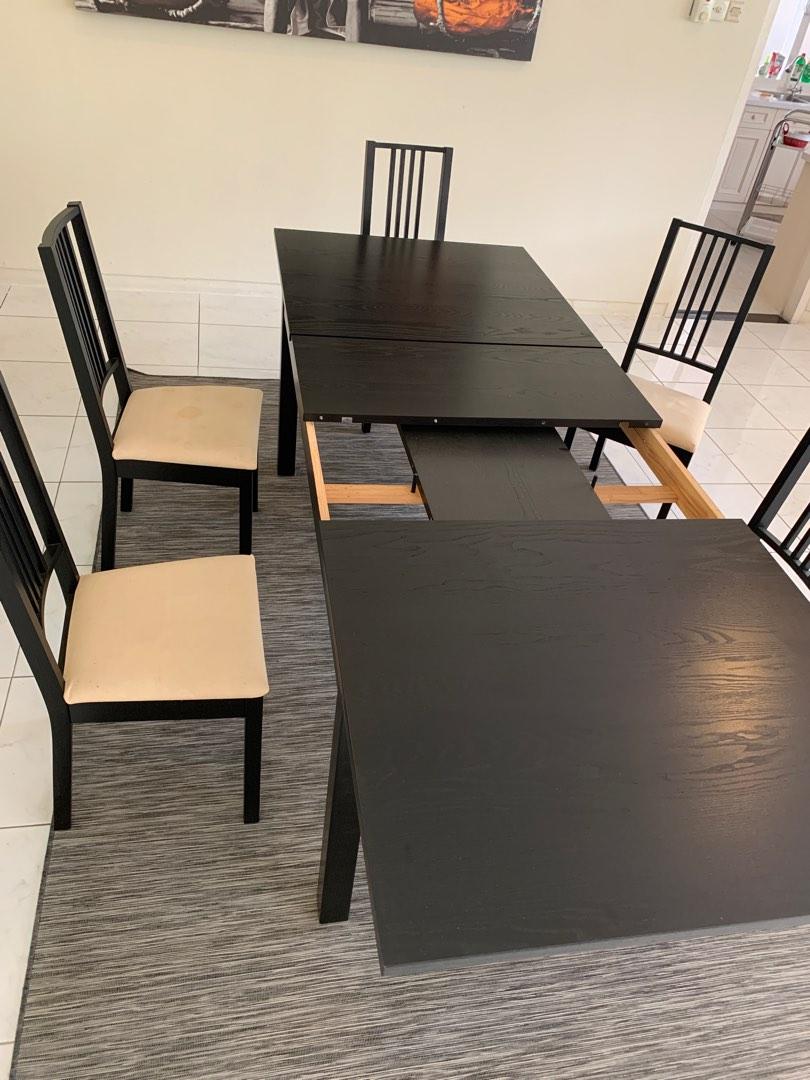 IKEA dining table + 8 chairs, Perabotan Rumah di Carousell