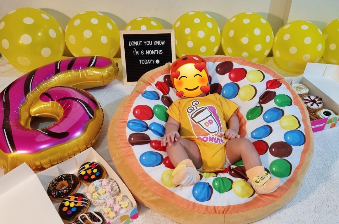Dunkin Donut Baby Milestones Outfit, Babies & Kids, Babies & Kids