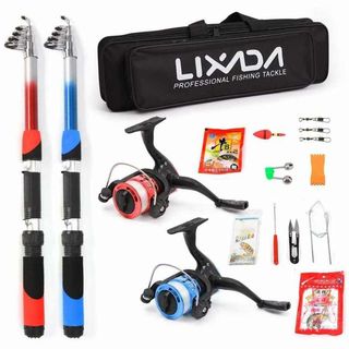 Lixada Fishing Rod and Reel Combos Kit,Carbon Fiber Telescopic Fishing Rod  with Spinning Reel Combo Set Sea Saltwater Freshwater Kit and Carrier Bag  Case : : Sports, Fitness & Outdoors