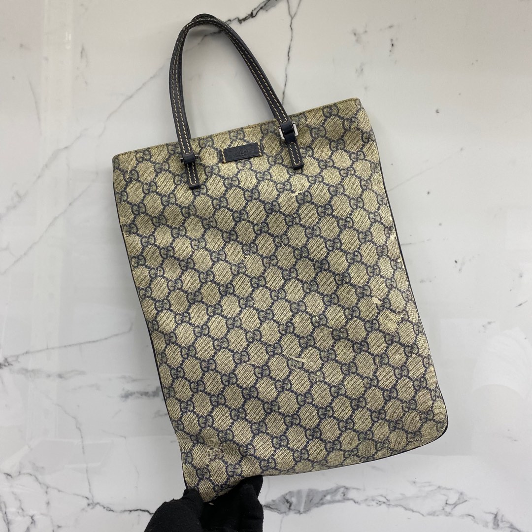 Authentic Gucci Hand Bag GG Pattern Leather 117551 002122