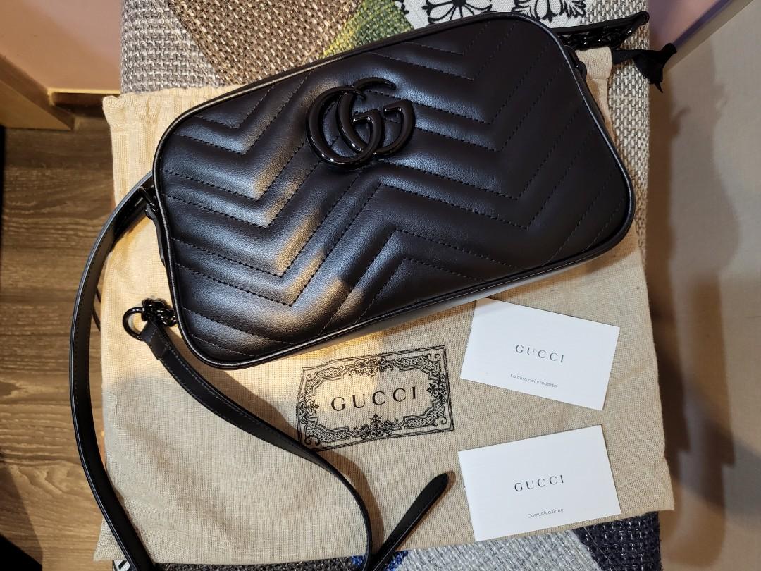 Gucci marmont camera bag black sale