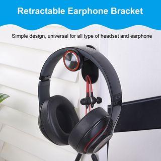 Headphone Stand Over Ear Headsets Hanger Holder Telescopic Hanging Bracket Universal Mount Wired Headphones Cable Hook m
