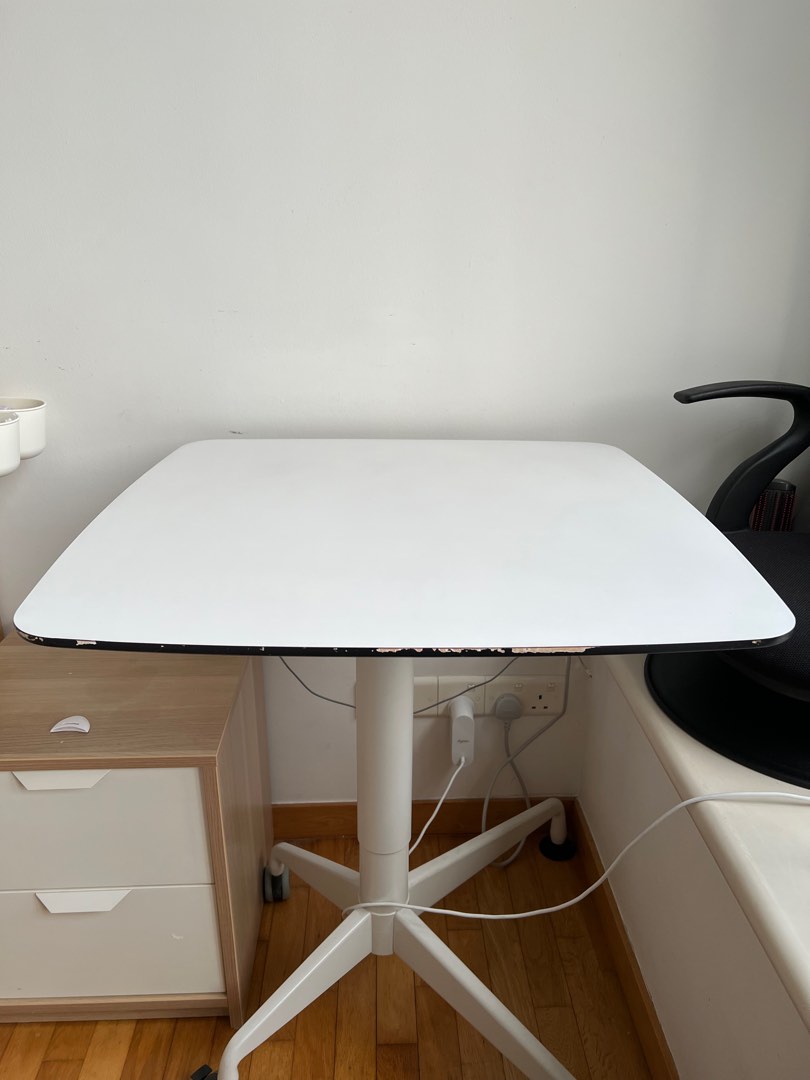 Height Adjustable Table with Wheels, Furniture & Home Living, Furniture ...