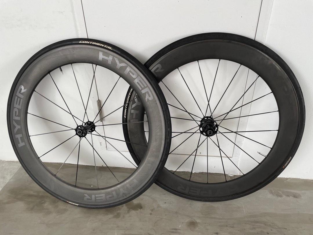 Hyper Rims Hyper wheels R65 carbon wheelset rim brake, Sports Equipment, Bicycles ...