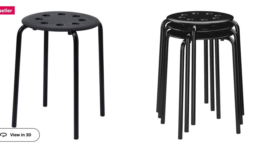 Ikea 6 Stools (Black and White), Furniture & Home Living, Furniture