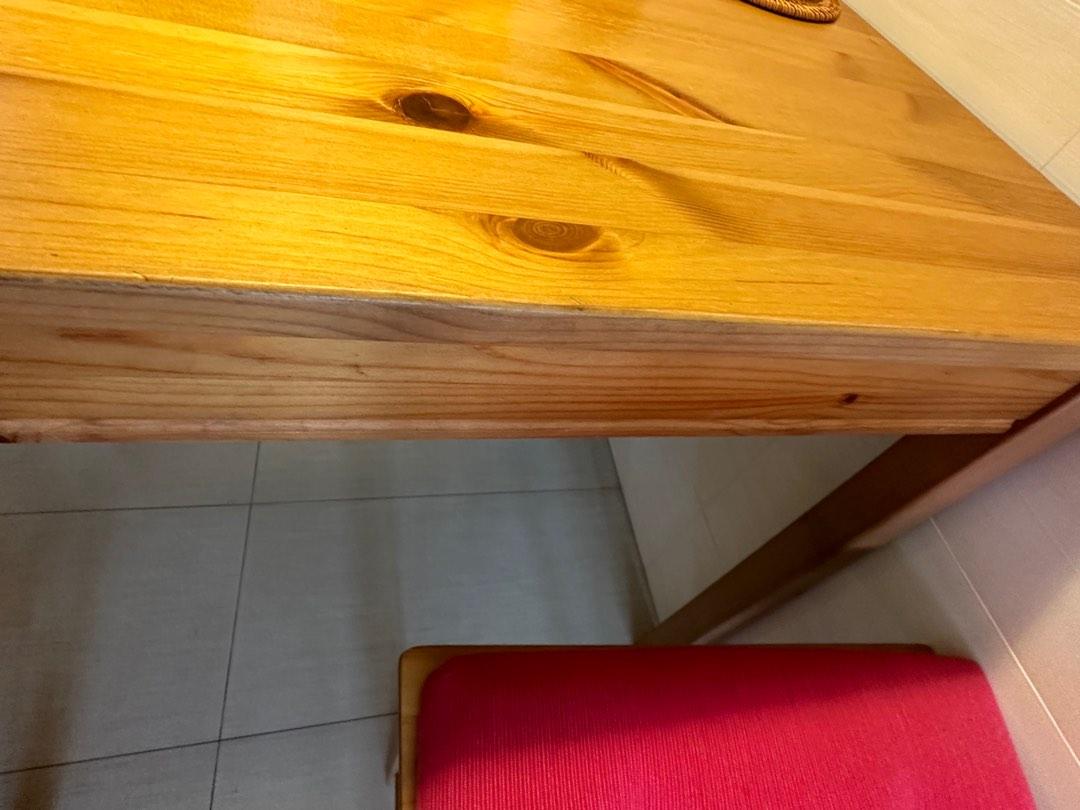 IKEA solid wood dining table and chairs, Furniture & Home Living