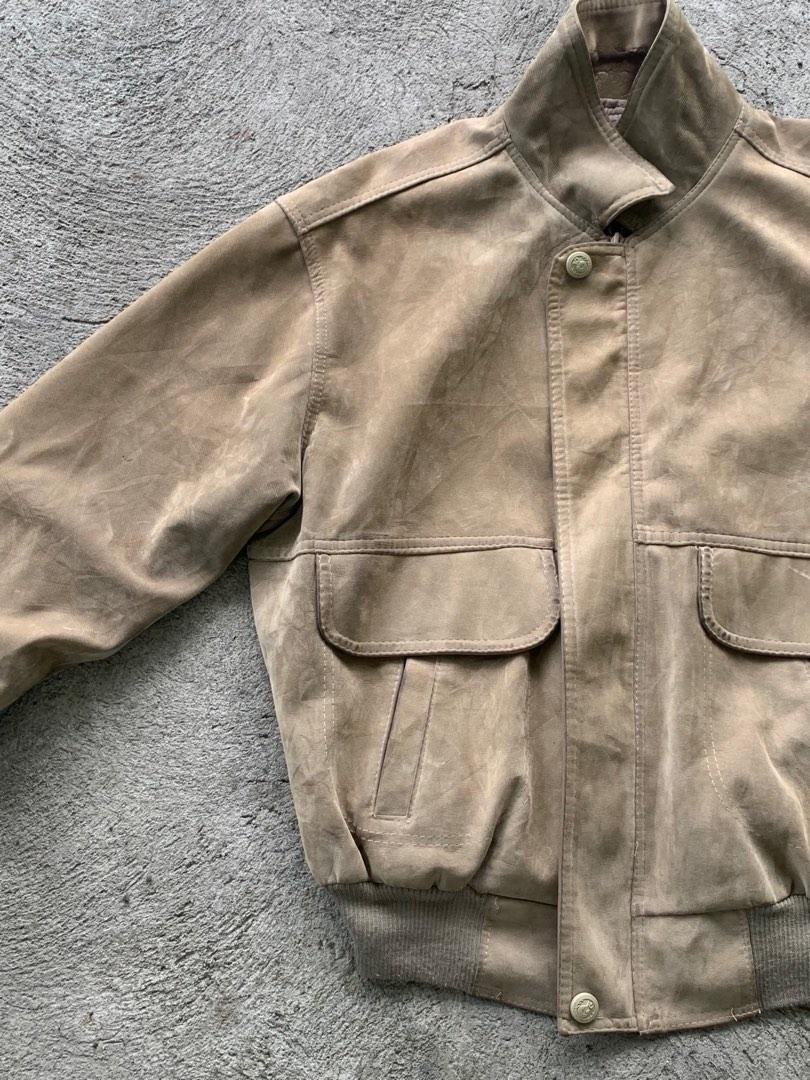 Italian textile group suede bomber jacket, Women's Fashion, Coats ...