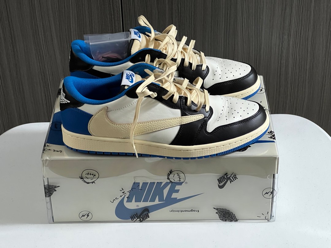 travis scott fragment jordan 1 low on feet
