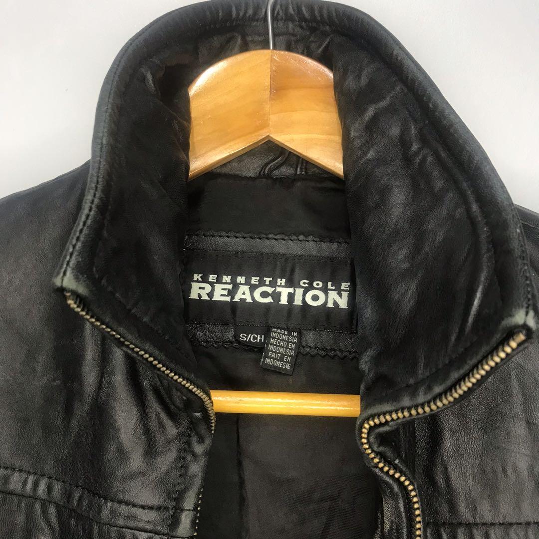 Kenneth cole reaction discount leather jacket with hood