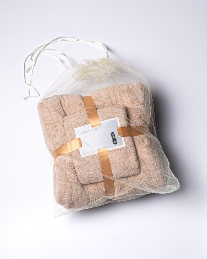 KOREAN Bath + Face Towel Bundle (Micro Fiber Soft and High Absorbent