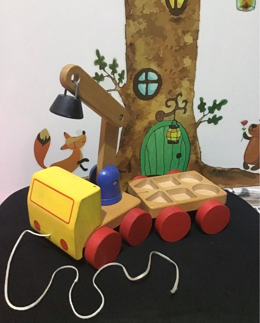 LARGE IKEA WOODEN TOW TRUCK WITH BELL, Hobbies & Toys, Toys & Games on Carousell