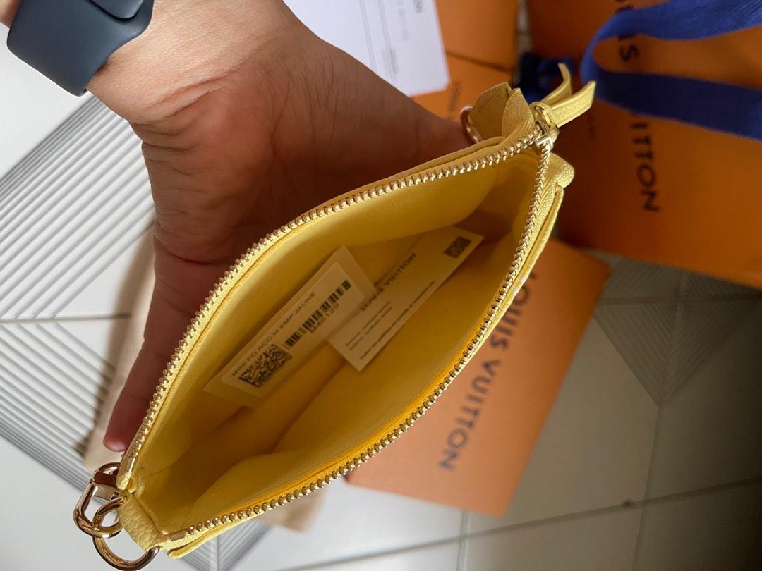 Louis Vuitton Pochette Accessories Mini Monogram Empreinte Embossed Lemon  Curd Yellow