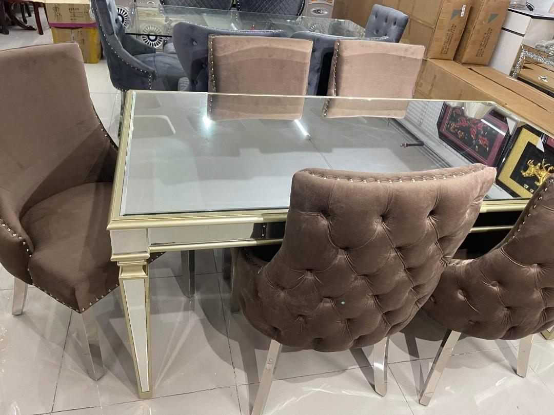 Luxury glass dining table, Furniture & Home Living, Furniture, Tables