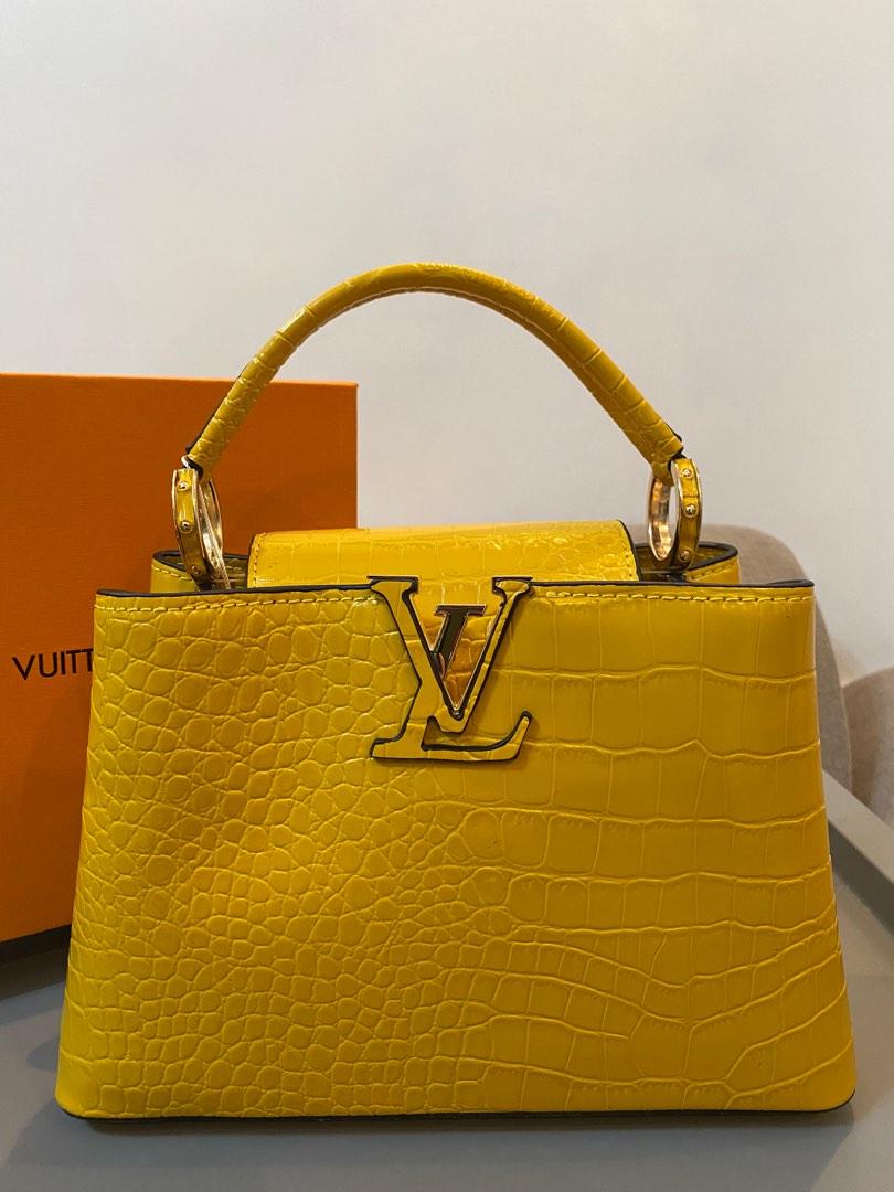 LV CAPUCINES BB YELLOW GOLD CROCODILIEN, Luxury, Bags & Wallets on