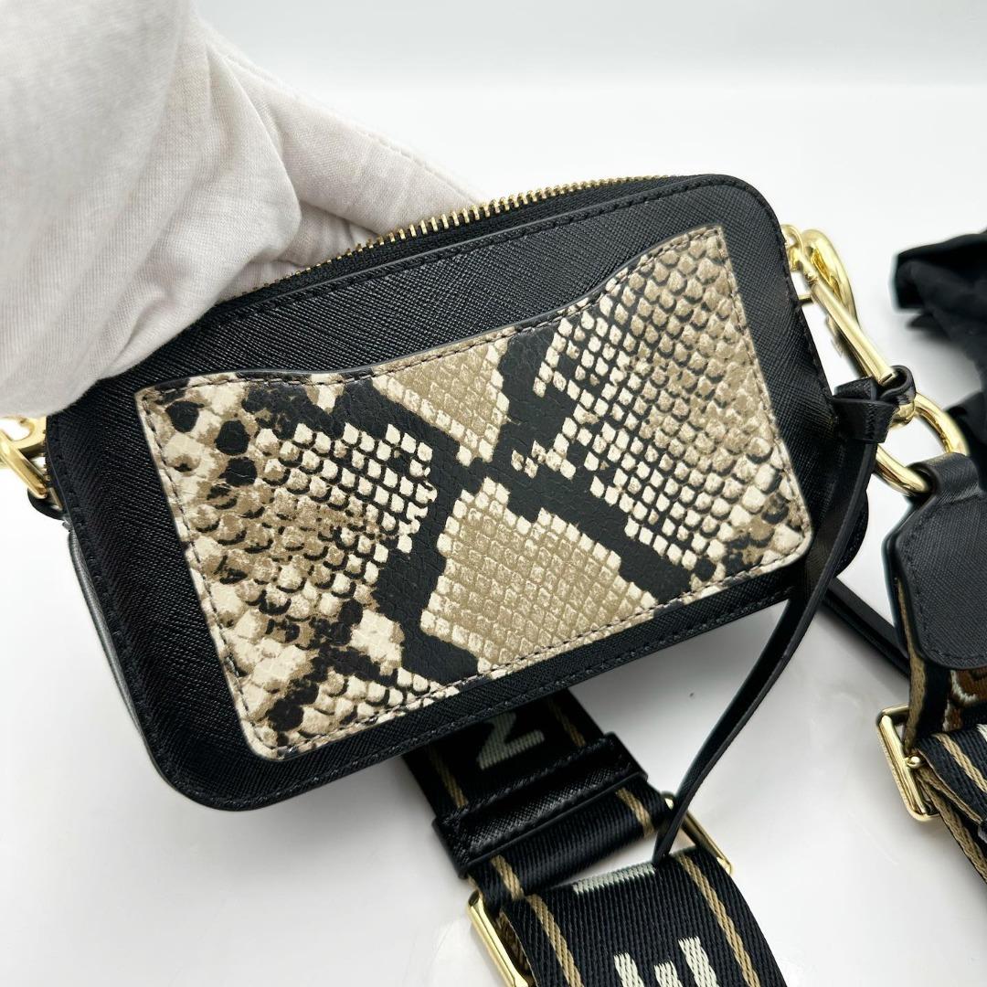 Marc By Marc Jacobs Black Snakeskin Gold hardware Crossbody Top Zip Bag —  Labels Resale Boutique