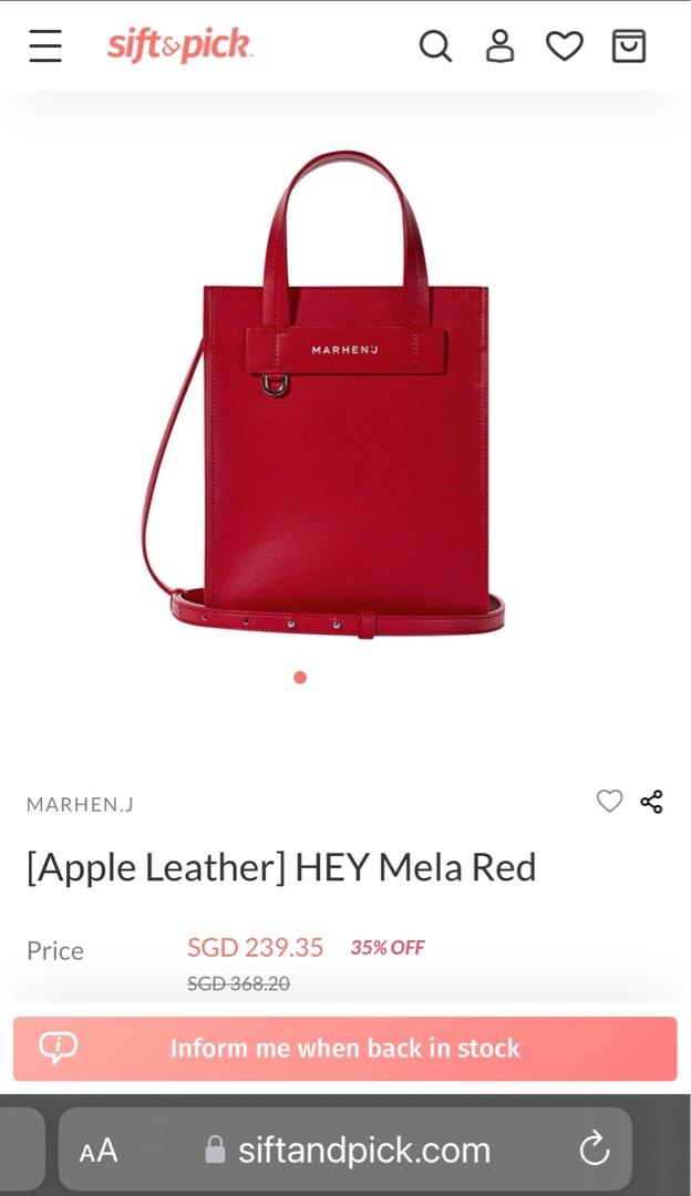 Marhen J (Korea) Apple Leather HEY Mela Red Crossbody bag, Women's ...