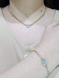 Natural Diamonds Carat: .64cts Clarity: VVS1 Color: H Bracelet: 6½" Necklace: 16"  Weight: 10.8 Grams 14k
