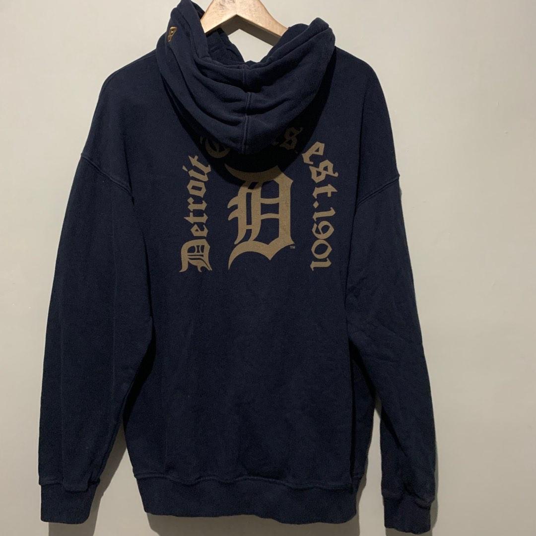 Shop New Era Detroit Tigers Throwback Pullover Hoodie 60336043 blue