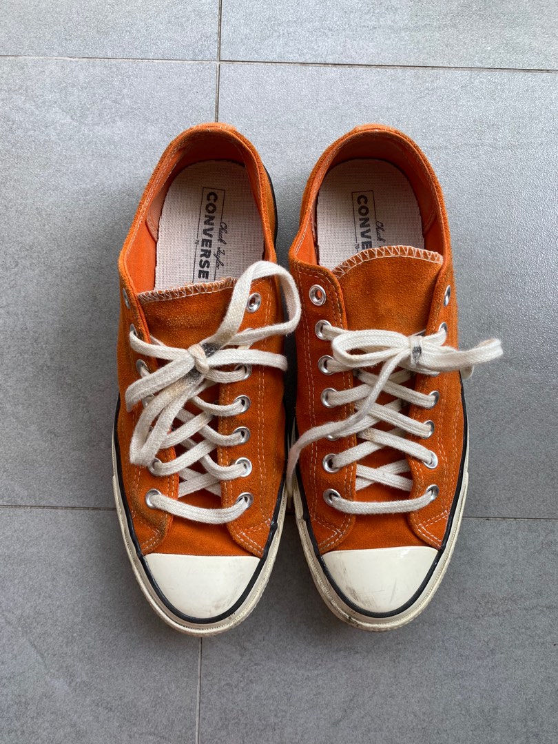 Orange converse clearance tennis shoes