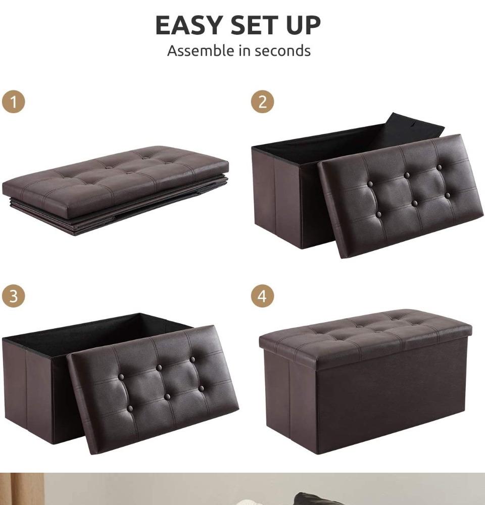 Ottoman Rectangular Sofa Storage Stool Sit Sofa Folding Box Chair