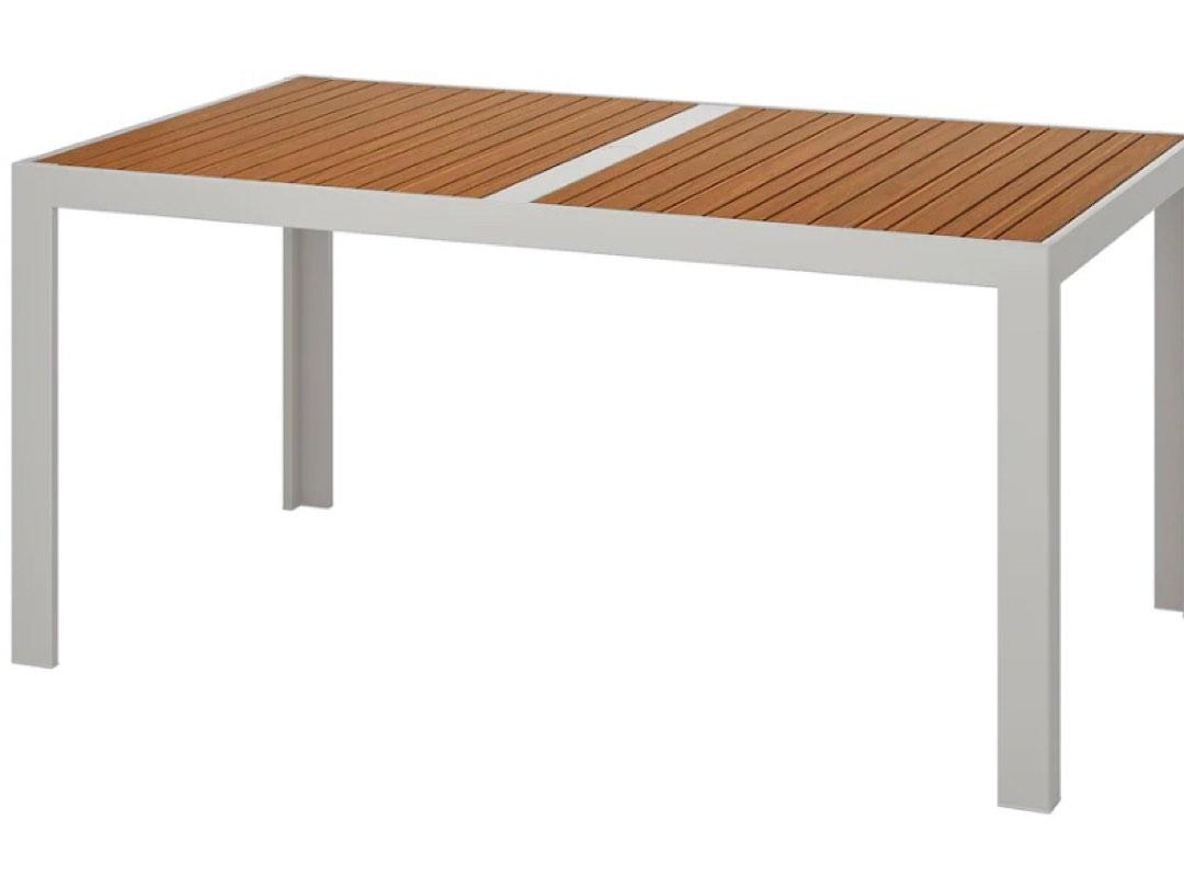 Outdoor Ikea table & chairs Sjalland Aluminium And wood, Furniture