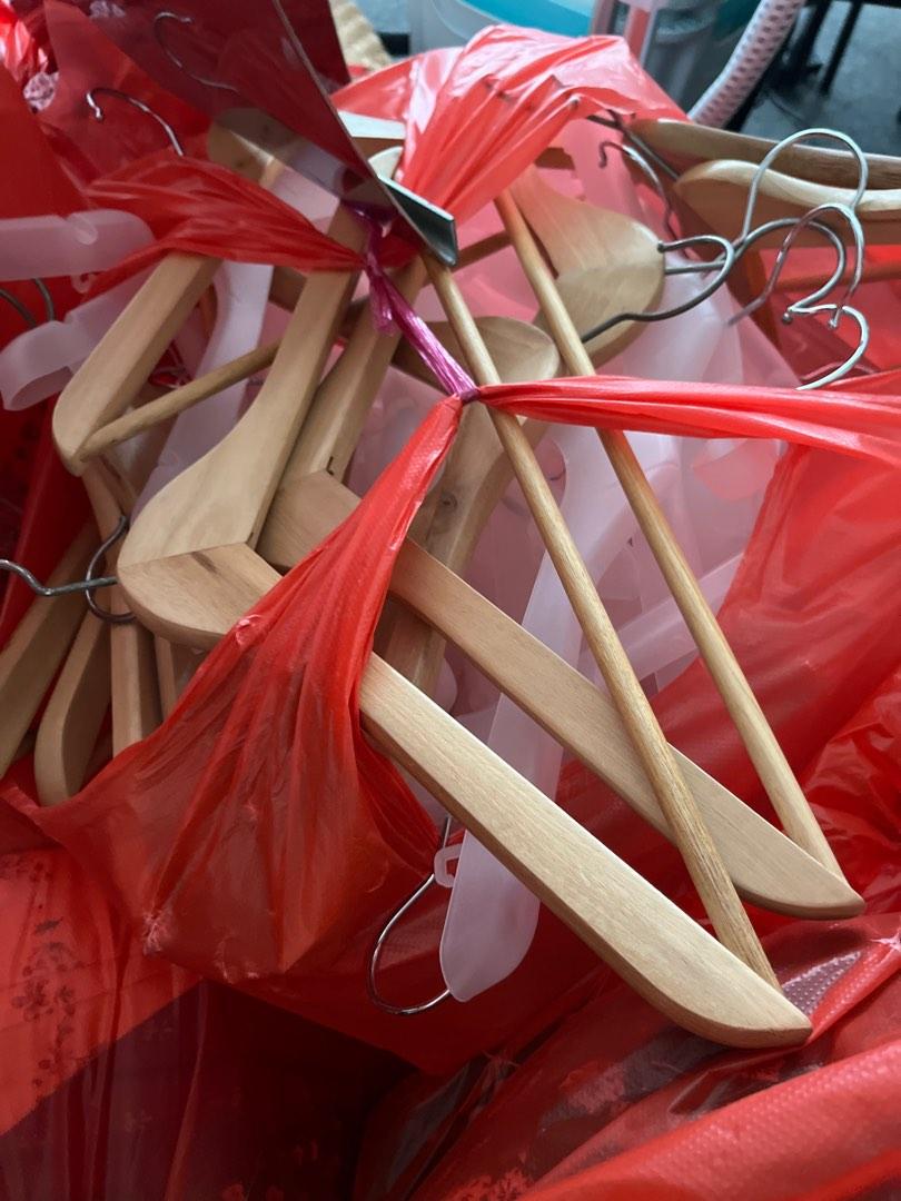 Plastic hangers and wooden hangers, Furniture & Home Living, Home Improvement & Organisation