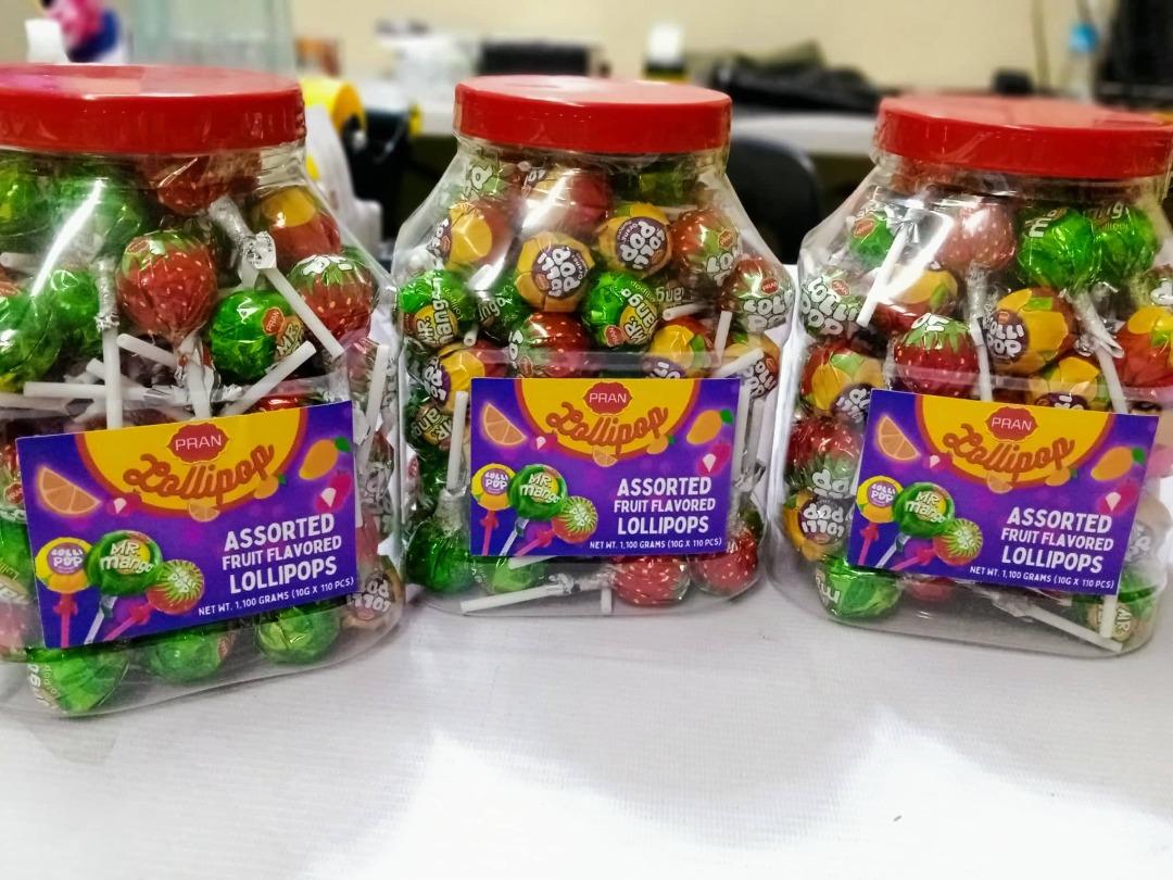 Pran Lollipop Assorted Fruit Flavored Lollipops (10 g x 110 pcs ...