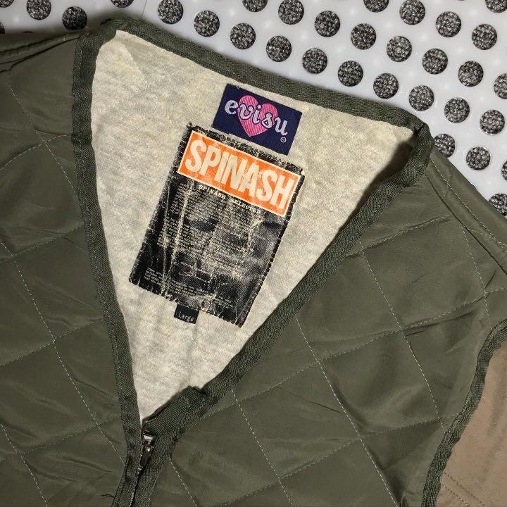 Puffer Jacket Utility Evisu Army Rework, Fesyen Pria, Pakaian , Baju