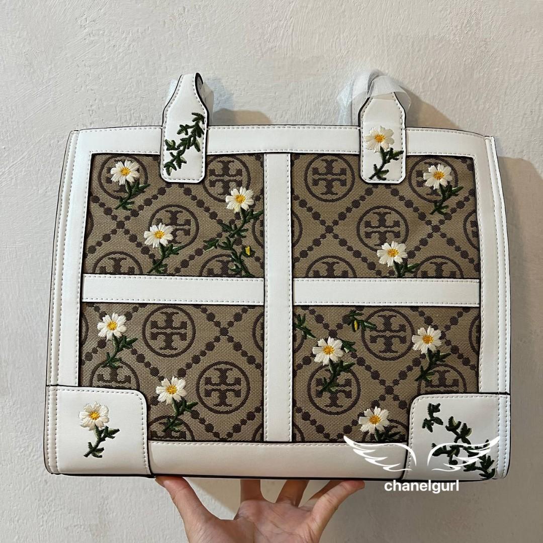 Real Shot Tory Burch Ella Jacquard Embroidered Quadrant Tote Bag, Women's  Fashion, Bags & Wallets, Tote Bags on Carousell