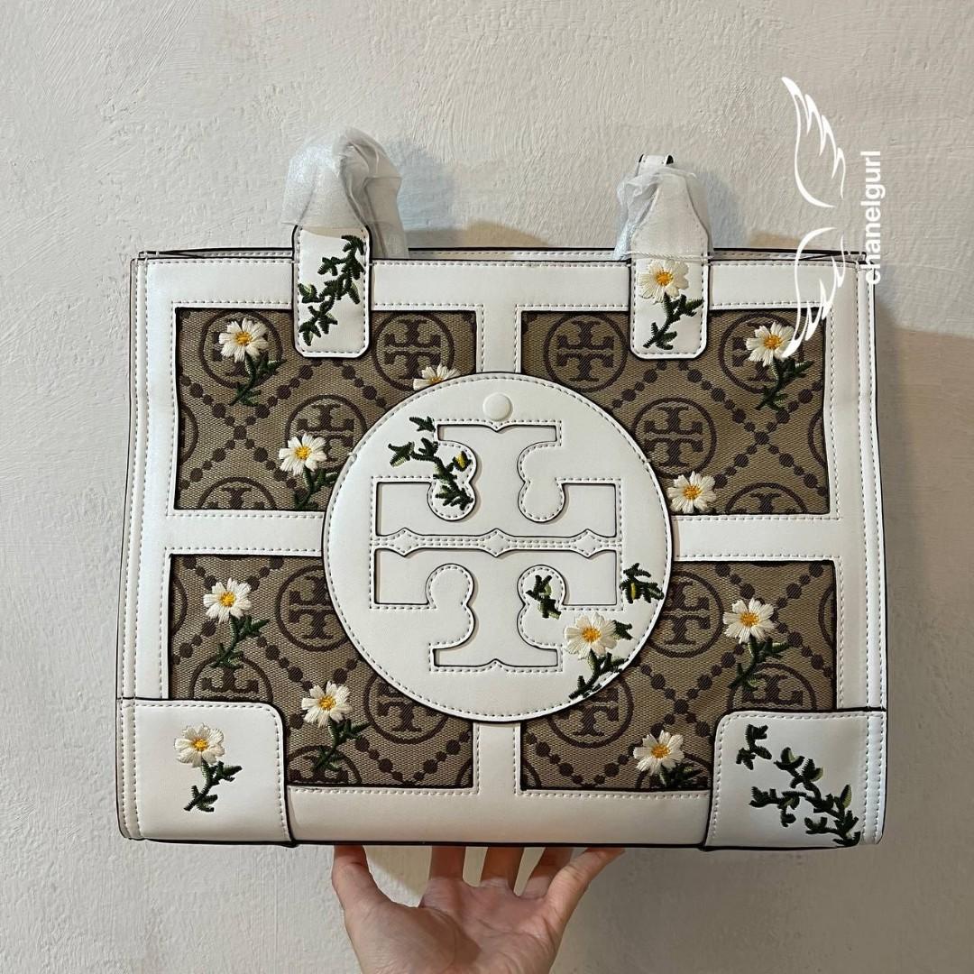 Real Shot Tory Burch Ella Jacquard Embroidered Quadrant Tote Bag, Women's  Fashion, Bags & Wallets, Tote Bags on Carousell