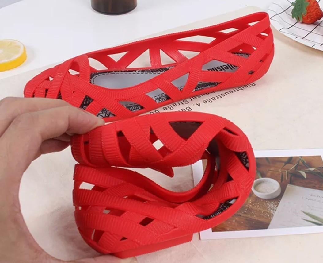 Red plastic hotsell sandals