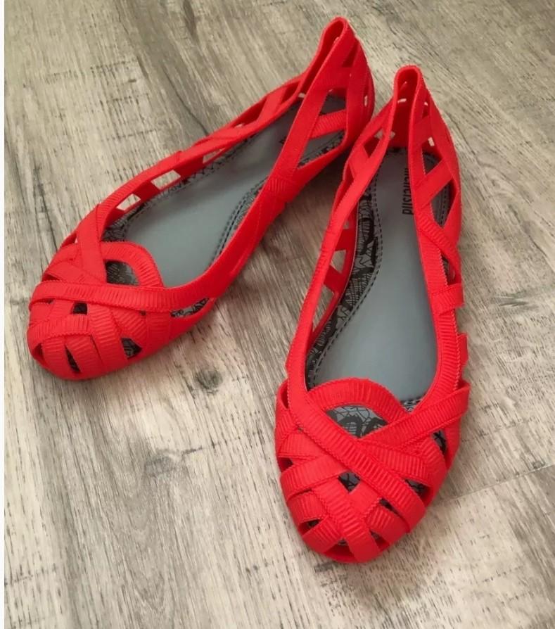 Red jelly deals sandals womens