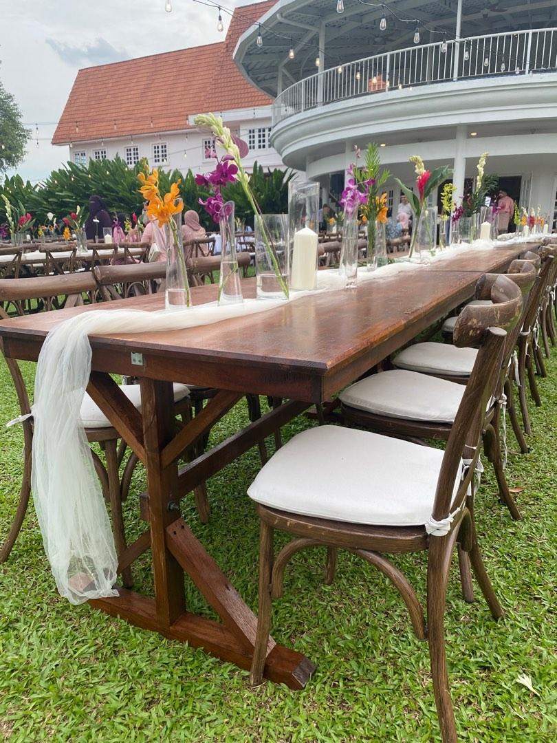 Rustic table solid wood (Category: Tables & Sets) located in Kuala Lumpur. Submitted by fadhil841230 (Listing ID 1191843902, Image 2). Description: Foldable Solid wood and heavy 6x3ft 5 units ready stock Not selling separately Self collect seri kembangan.