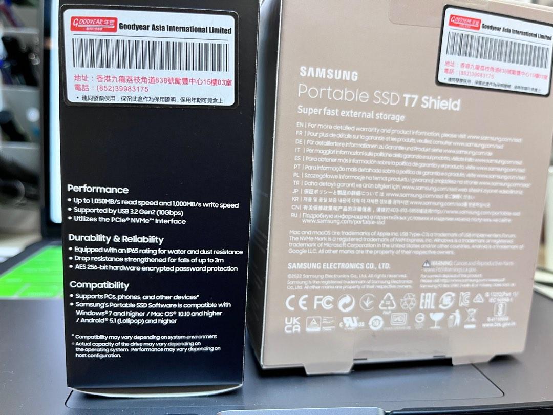 SAMSUNG PORTABLE SSD T7 SHIELD 1TB🔥SALE🔥$888, 電腦＆科技, 電腦