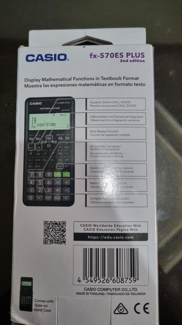 SECOND HAND SCIENTIFIC CALCULATOR (Casio fx570ES PLUS 2nd edition), Computers & Tech, Office