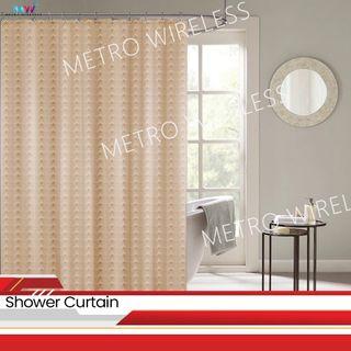 Shower Curtain Waterproof Bathroom Curtain with Hooks 180 x 180 cm Random Color