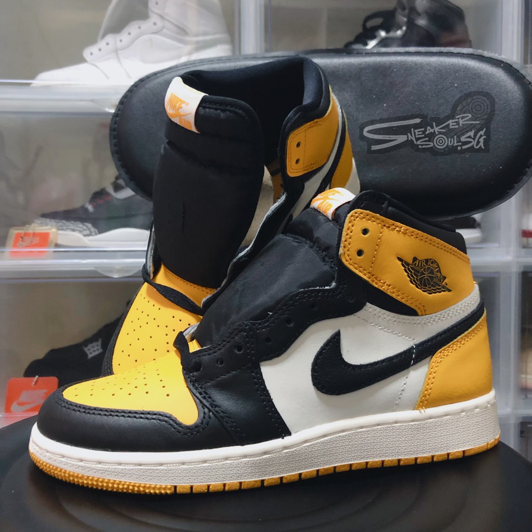 SneakerSoulSg US11 Nike Air Jordan 1 Retro High OG Yellow Toe Taxi