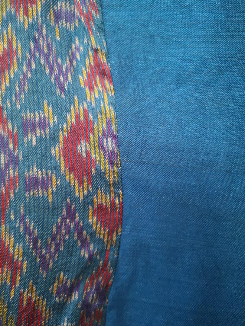 Silk95 Thai Silk Shirt Blouse With Tie Hem Cobalt