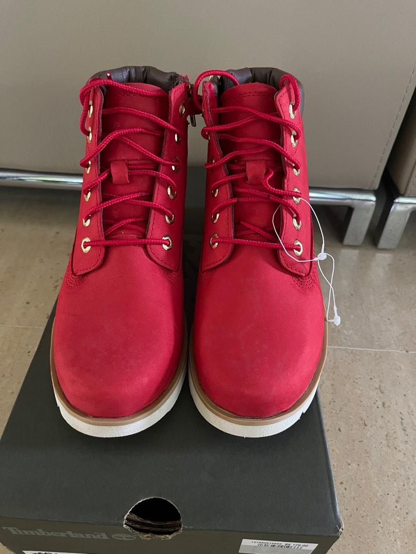 Red timberland boots clearance kids