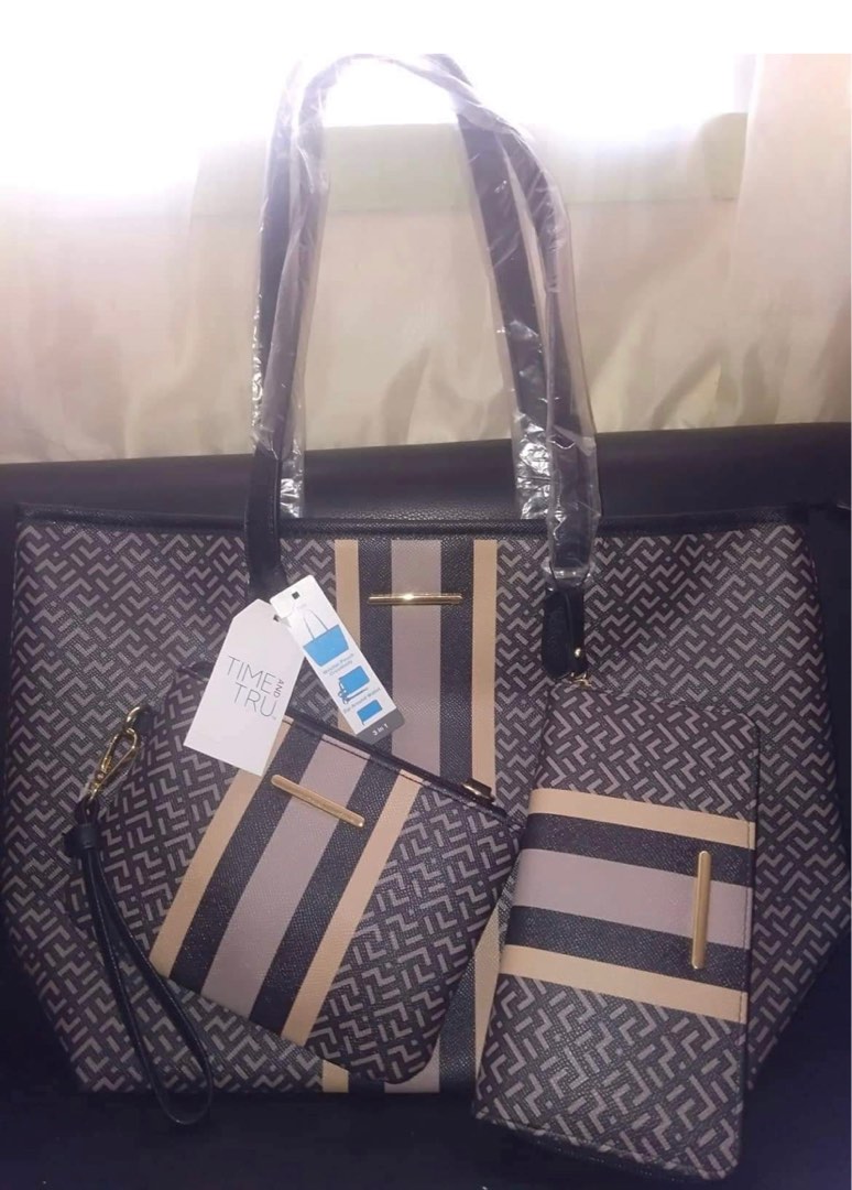 New Time & Tru Women's Shoulder Mia Handbag Purse Brown | eBay