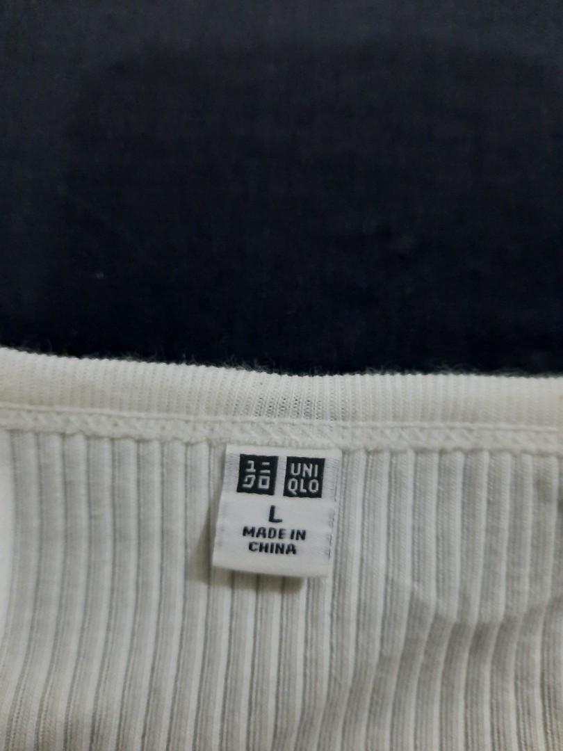 Uniqlo crop top - large (Category: Shirts) located in Quezon City. Submitted by clutterchick (Listing ID 1191811917, Image 2). Description: Large Uniqlo Crop Top.