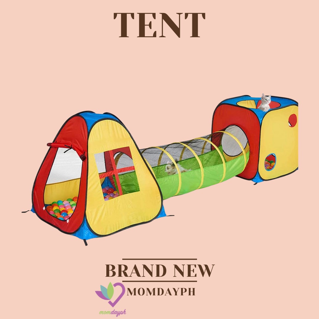 UTEX 3 in 1 Pop Up Play Tent House Set Babies Kids Infant