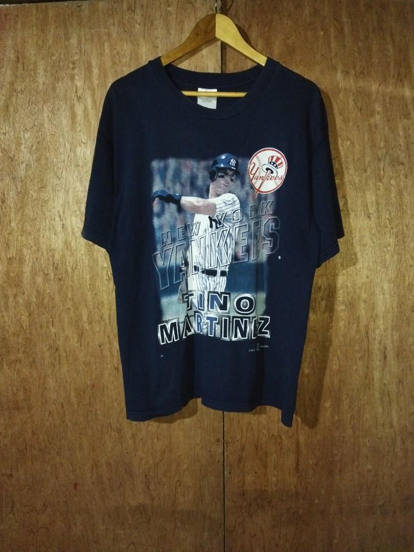 Vintage 90s MLB New York Yankees Nutmeg Big Print T Shirt Size XL -USA Made