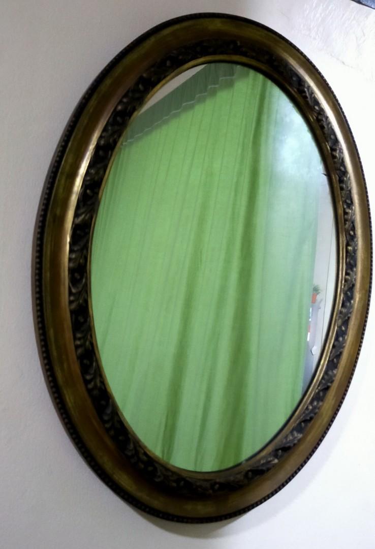 Vintage Vanity Mirror w/ Table & Chair, Furniture & Home Living