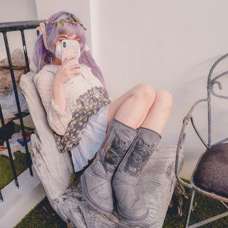 Y2K Kitty Princess Ugg Boots | Grey Gray Winter Cat Pussycat Harajuku Bedazzled Grunge Fairy Shoes