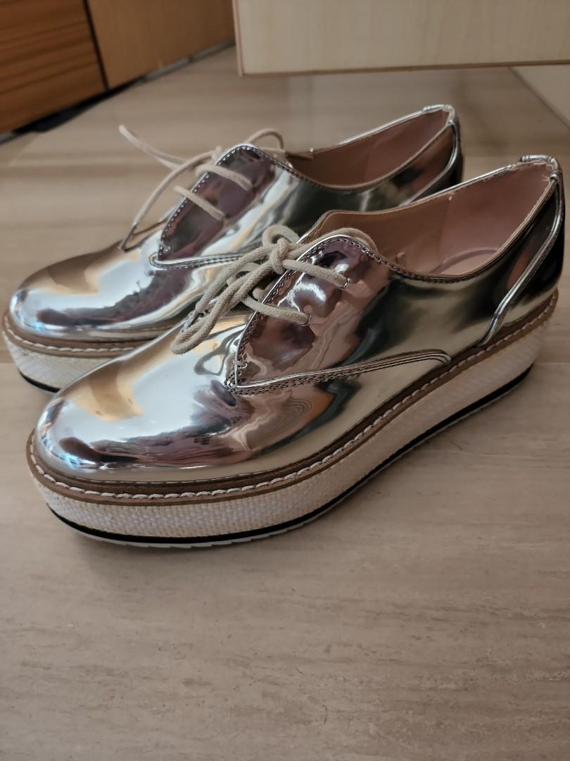 Zara silver platform shoes 2025