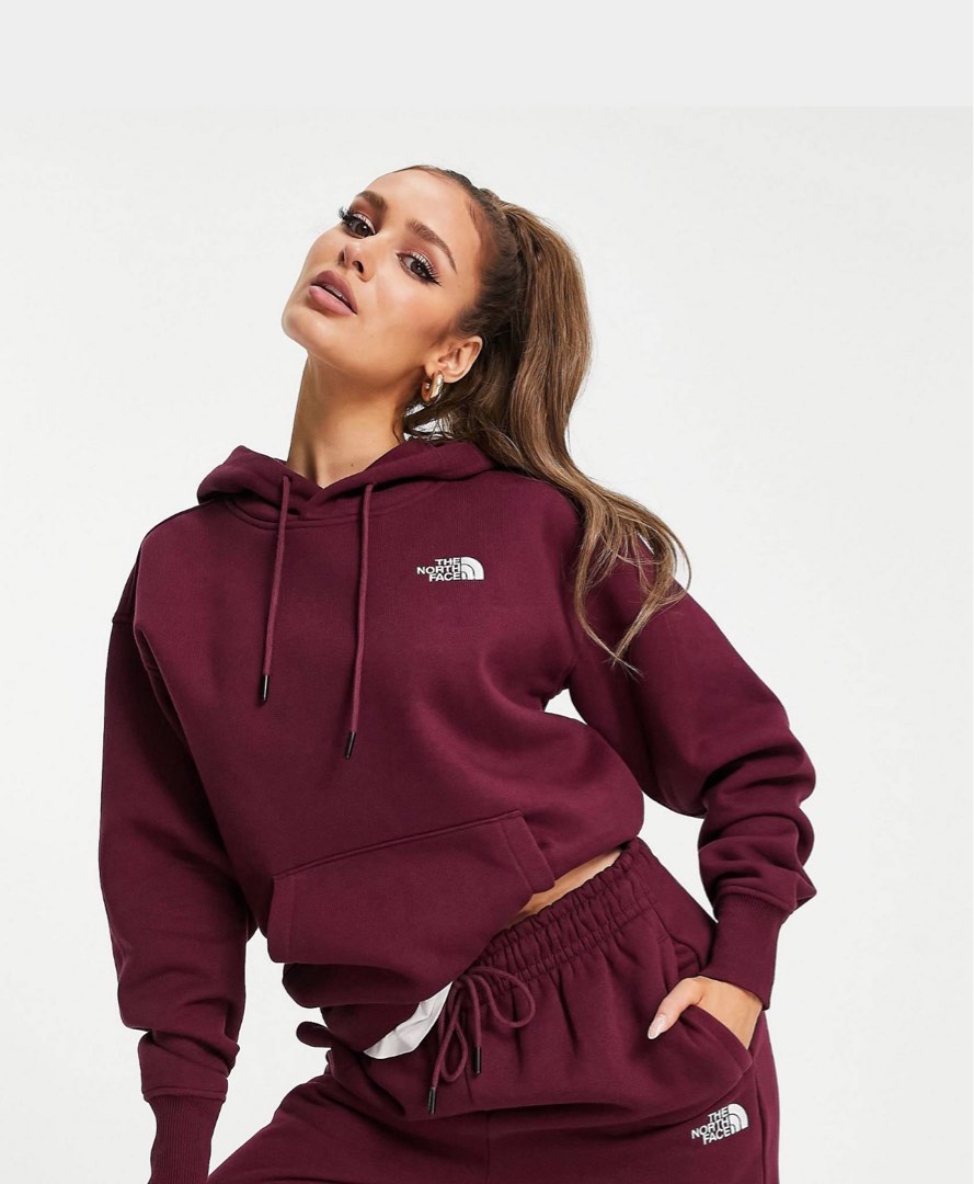 Burgundy north discount face hoodie