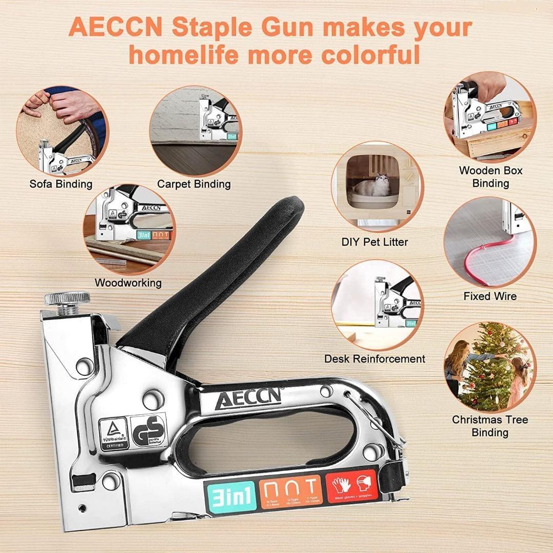 [2112] Staple Gun with Remover 3 in 1 Heavy Duty Staple Nail Steel
