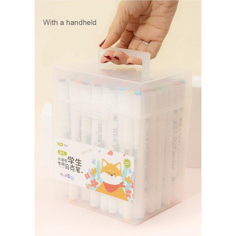 48 Color Dual Tip Pen Nontoxic Marker Set Sketch Markers Brush Pen