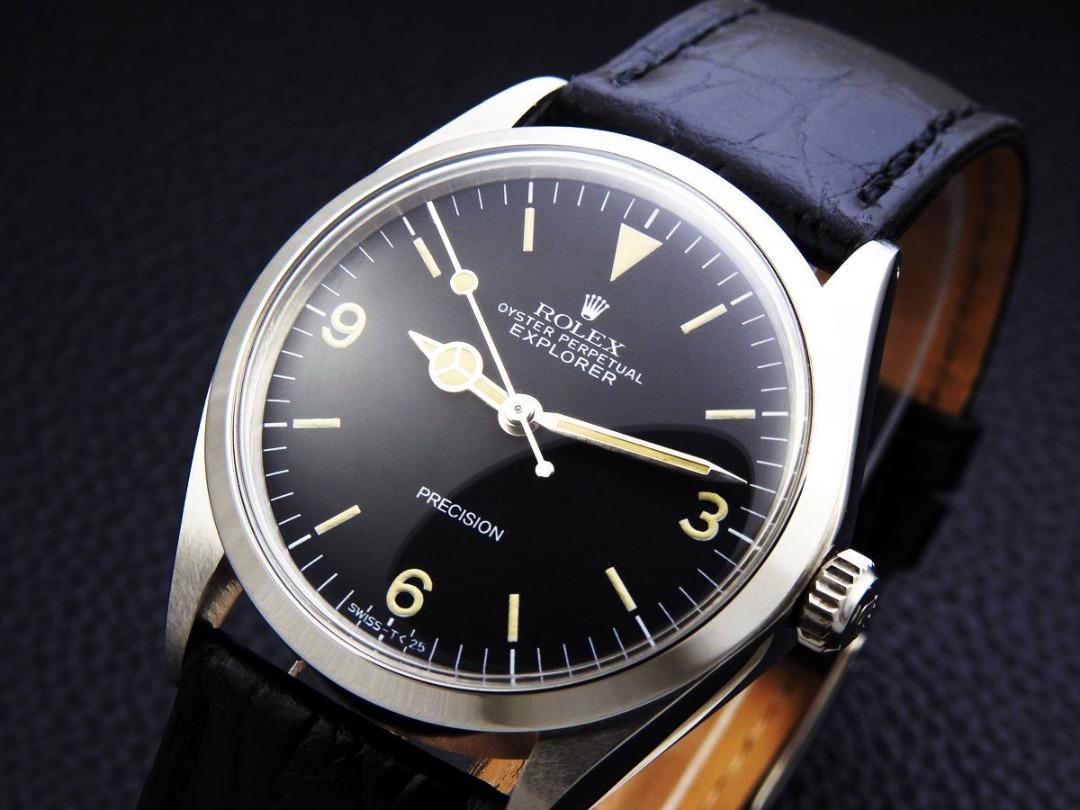 ROLEX Explorer 1002 Precision Steel Black Dial Men s